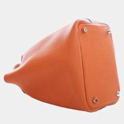 Pre Owned Hermes Orange Clemence Picotin Lock 18