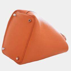 Pre Owned Hermes Orange Clemence Picotin Lock 18