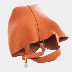 Pre Owned Hermes Orange Clemence Picotin Lock 18