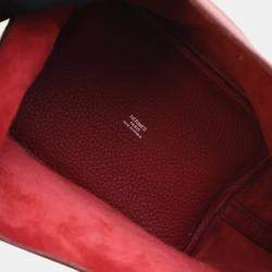 Pre Owned Hermes Red Clemence Picotin Lock 18