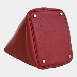Pre Owned Hermes Red Clemence Picotin Lock 18