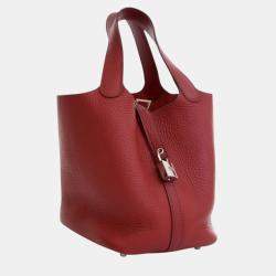 Pre Owned Hermes Red Clemence Picotin Lock 18