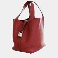 Pre Owned Hermes Red Clemence Picotin Lock 18