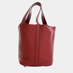 Pre Owned Hermes Red Clemence Picotin Lock 18