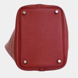 Pre Owned Hermes Red Clemence Picotin Lock 18