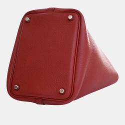 Pre Owned Hermes Red Clemence Picotin Lock 18