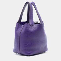 Pre Owned Hermes Purple Clemence Picotin Lock 18