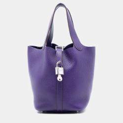 Pre Owned Hermes Purple Clemence Picotin Lock 18