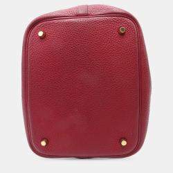 Pre Owned Hermes Red Clemence Picotin Lock 22