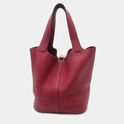 Pre Owned Hermes Red Clemence Picotin Lock 22