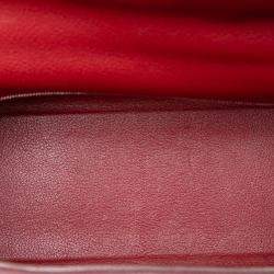 Pre Owned Hermes Red Togo Kelly II Retourne 32