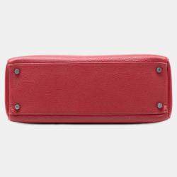 Pre Owned Hermes Red Togo Kelly II Retourne 32