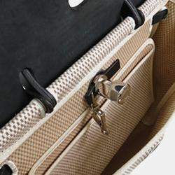 Pre Owned Hermes Black Beige Toile Herbag PM