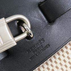 Pre Owned Hermes Black Beige Toile Herbag PM