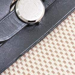 Pre Owned Hermes Black Beige Toile Herbag PM