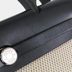 Pre Owned Hermes Black Beige Toile Herbag PM