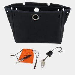 Pre Owned Hermes Black Beige Toile Herbag PM