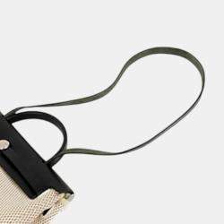 Pre Owned Hermes Black Beige Toile Herbag PM