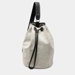Pre Owned Hermes Black, Grey Toile Negonda Recif MM Backpack