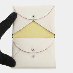 مملوكة مسبقًا Hermes Calvi Duo Verso Nata / Jaune Poussin Epsom