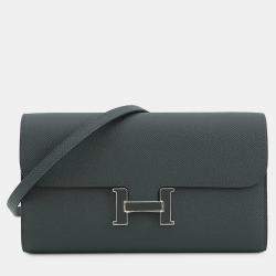 Pre Owned Hermes Constance To Go Vert Mangrove Epsom