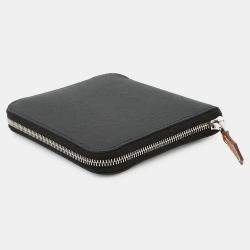 Pre Owned Hermes Azap Compact Silk In Black Epsom