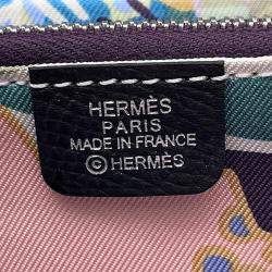 Pre Owned Hermes Azap Compact Silk In Black Epsom