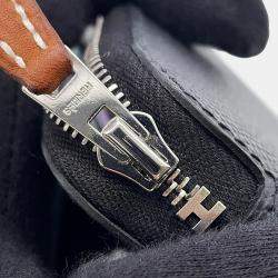 Pre Owned Hermes Azap Compact Silk In Black Epsom