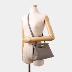 Pre Owned Hermes Kelly Retourne Etain Togo Leather Size 25