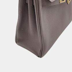 Pre Owned Hermes Kelly Retourne Etain Togo Leather Size 25