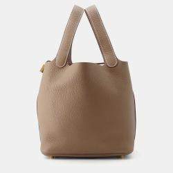 Pre Owned Hermes Picotin Lock 22 Etoupe Taurillon Clemence