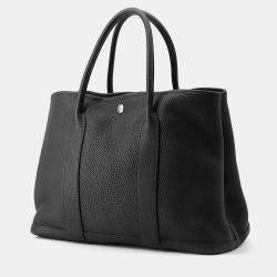 Pre Owned Hermes Garden Party Black Negonda Leather Size Pm