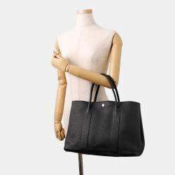 Pre Owned Hermes Garden Party Black Negonda Leather Size Pm