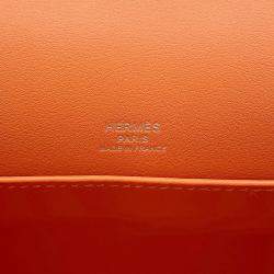 Pre Owned Hermes Geta Verso Orange/Capucines Chevre Myzore Goatskin