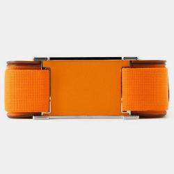Pre Owned Hermes Geta Verso Orange/Capucines Chevre Myzore Goatskin