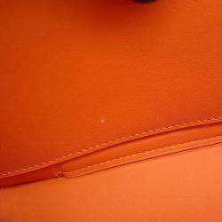 Pre Owned Hermes Geta Verso Orange/Capucines Chevre Myzore Goatskin