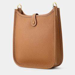 Pre Owned Hermes Evelyne Long Gold Taurillon Clemence Size Tpm