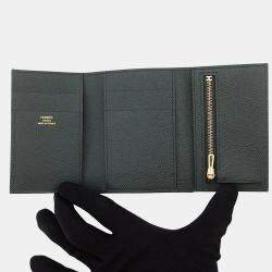 Pre Owned Hermes Bearn Combine Vert Fonce Epsom