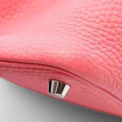 Pre Owned Hermes Picotin Lock 19 Handbag In Taurillon Clemence Leather Pink