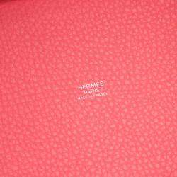 Pre Owned Hermes Picotin Lock 19 Handbag In Taurillon Clemence Leather Pink