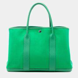 Pre Owned Hermes Green Toile and Negonda Garden Party 36