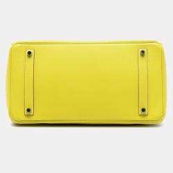 مملوكة مسبقًا Hermes Yellow Epsom Verso Birkin Retourne 35