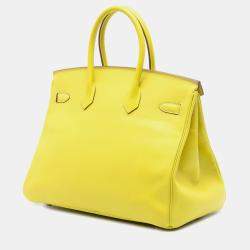 مملوكة مسبقًا Hermes Yellow Epsom Verso Birkin Retourne 35