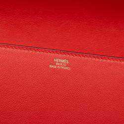 مملوكة مسبقًا Hermes Red Tadelakt Medor Clutch 23