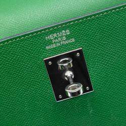 مملوكة مسبقًا Hermes Green Epsom Kelly II Sellier 35