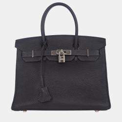 Pre Owned Hermes Dark Navy Togo Birkin 30 Handbag