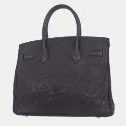 Pre Owned Hermes Dark Navy Togo Birkin 30 Handbag