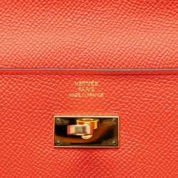 مملوكة مسبقًا Hermes Orange Epsom Kelly Longue Wallet