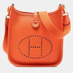 مملوكة مسبقًا Hermes Orange Clemence Evelyne TPM 16