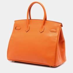 مملوكة مسبقًا Hermes Orange Epsom Birkin Retourne 35